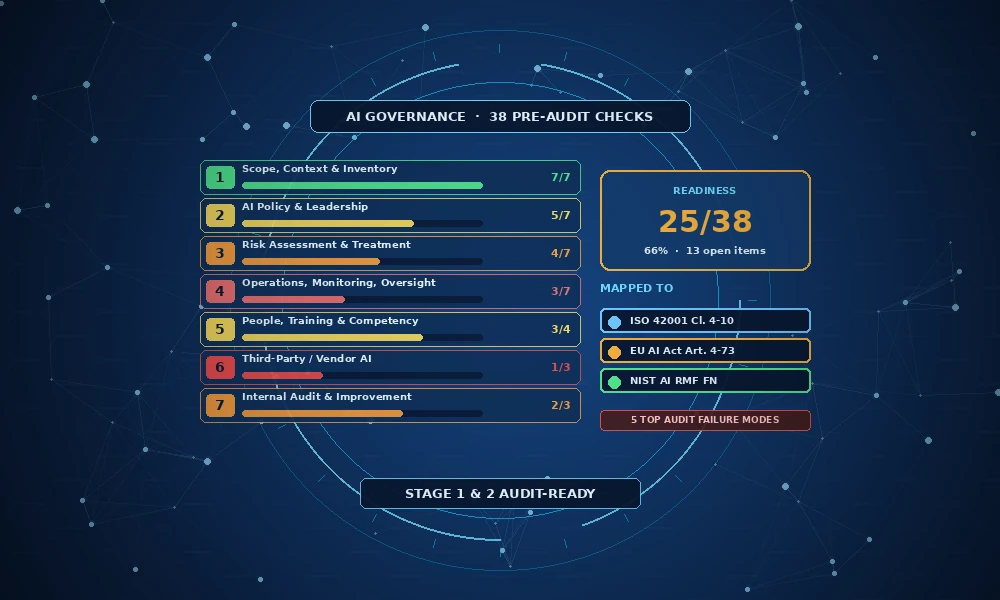 ai governance checklist 38 checks before audit